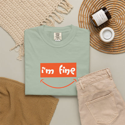 Comfort Colors® I'm Fine Shirt, Sarcastic Humor Shirt, Mental Health Shirt, Funny Therapy Gift, Therapy Shirt, Drowning Shirt, Gift for Her