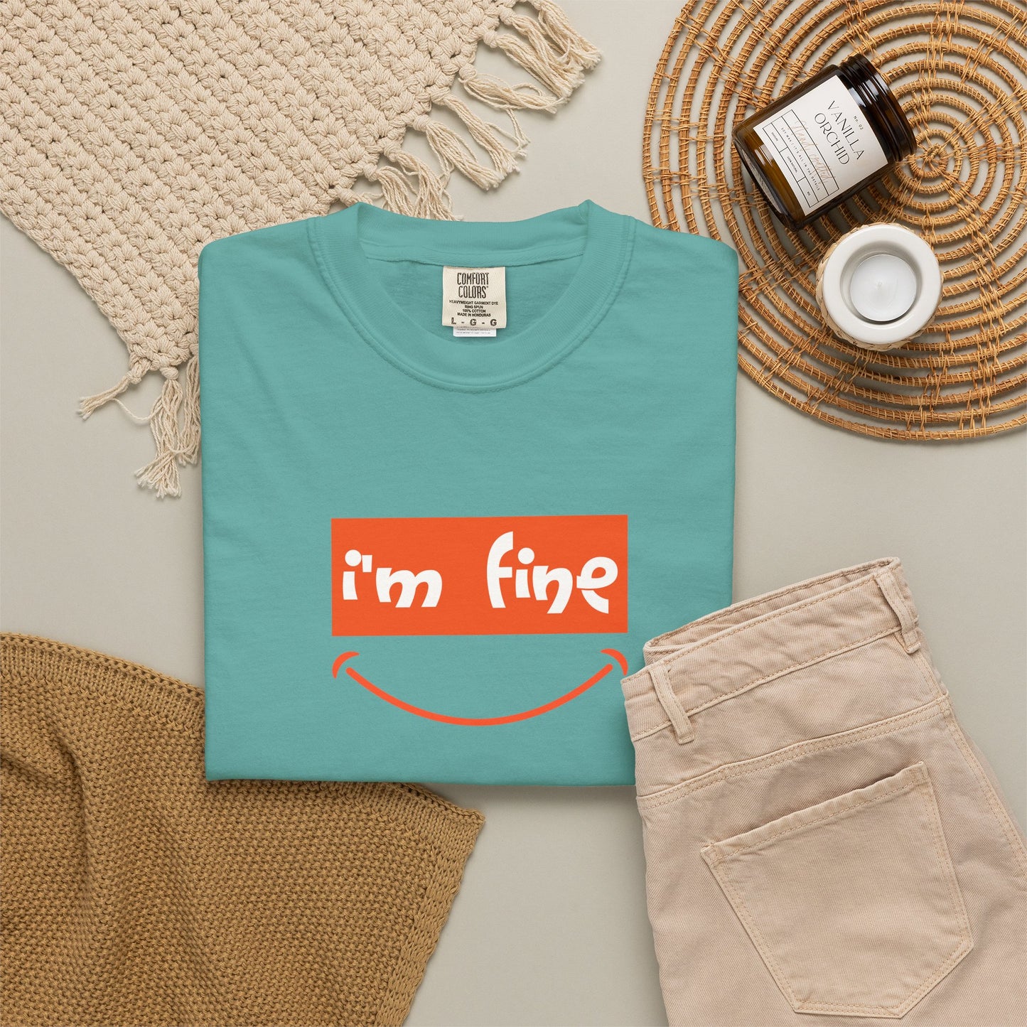Comfort Colors® I'm Fine Shirt, Sarcastic Humor Shirt, Mental Health Shirt, Funny Therapy Gift, Therapy Shirt, Drowning Shirt, Gift for Her