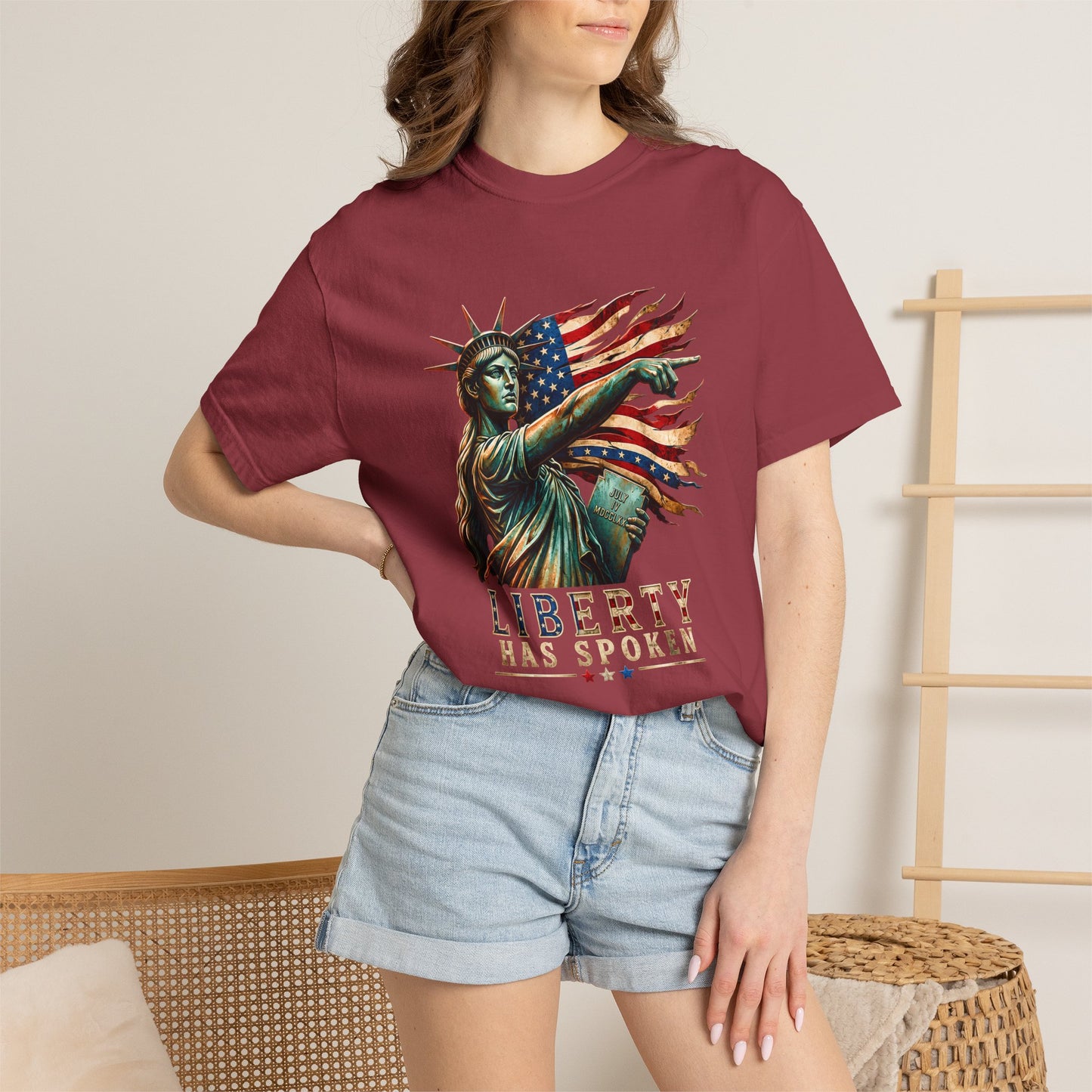 Comfort Colors® Sophie Cunningham Point Signature Basketball Shirt, Lady Liberty T-Shirt
