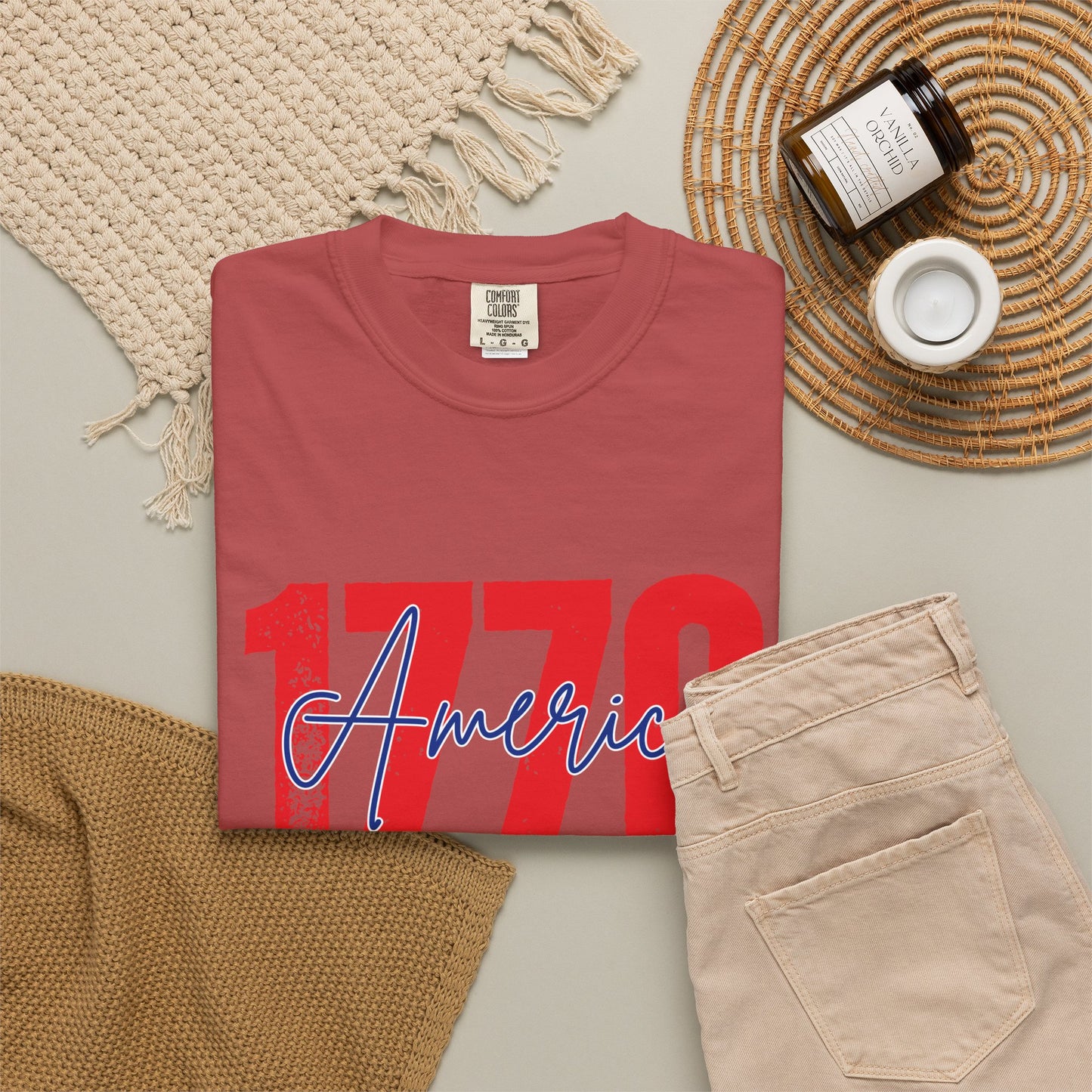 Comfort Colors® 1776 America It's All About Freedom Shirt, American Independence Shirt, 1776-2026, July 4th Tee, Betsy Ross Vintage Flag