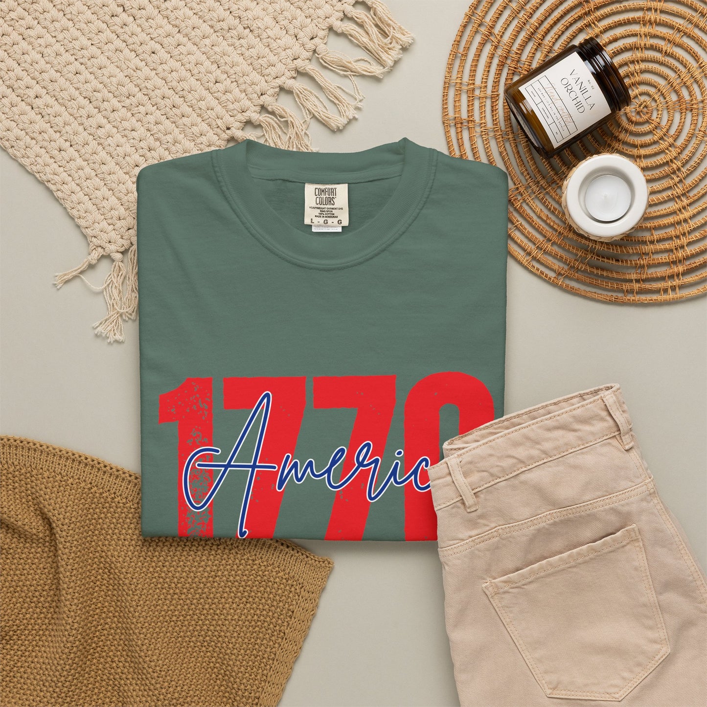 Comfort Colors® 1776 America It's All About Freedom Shirt, American Independence Shirt, 1776-2026, July 4th Tee, Betsy Ross Vintage Flag