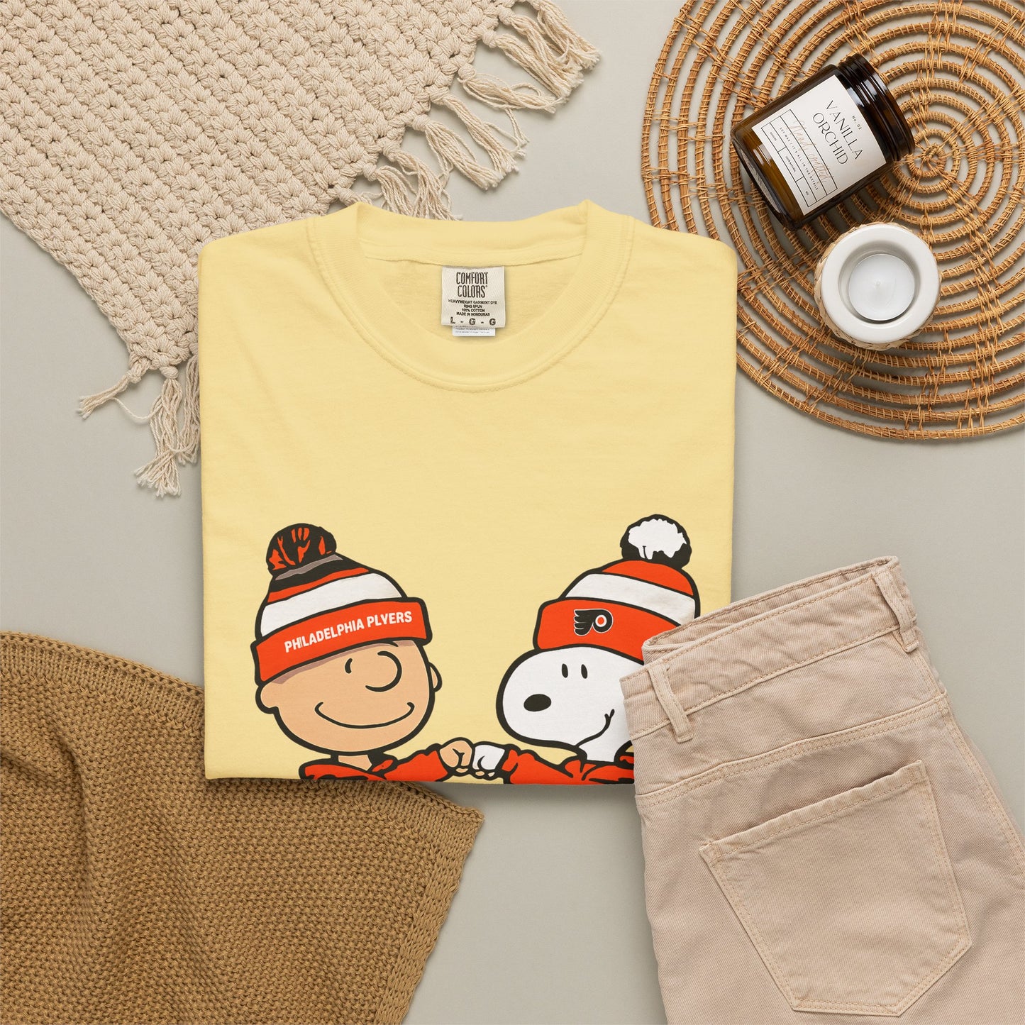 Comfort Colors® Snoopy & Charlie Brown Philadelphia Flyers T-Shirt, Flyers Fan Shirt, Philadelphia Hockey Fan Hoodie, Retro NHL Philly Shirt