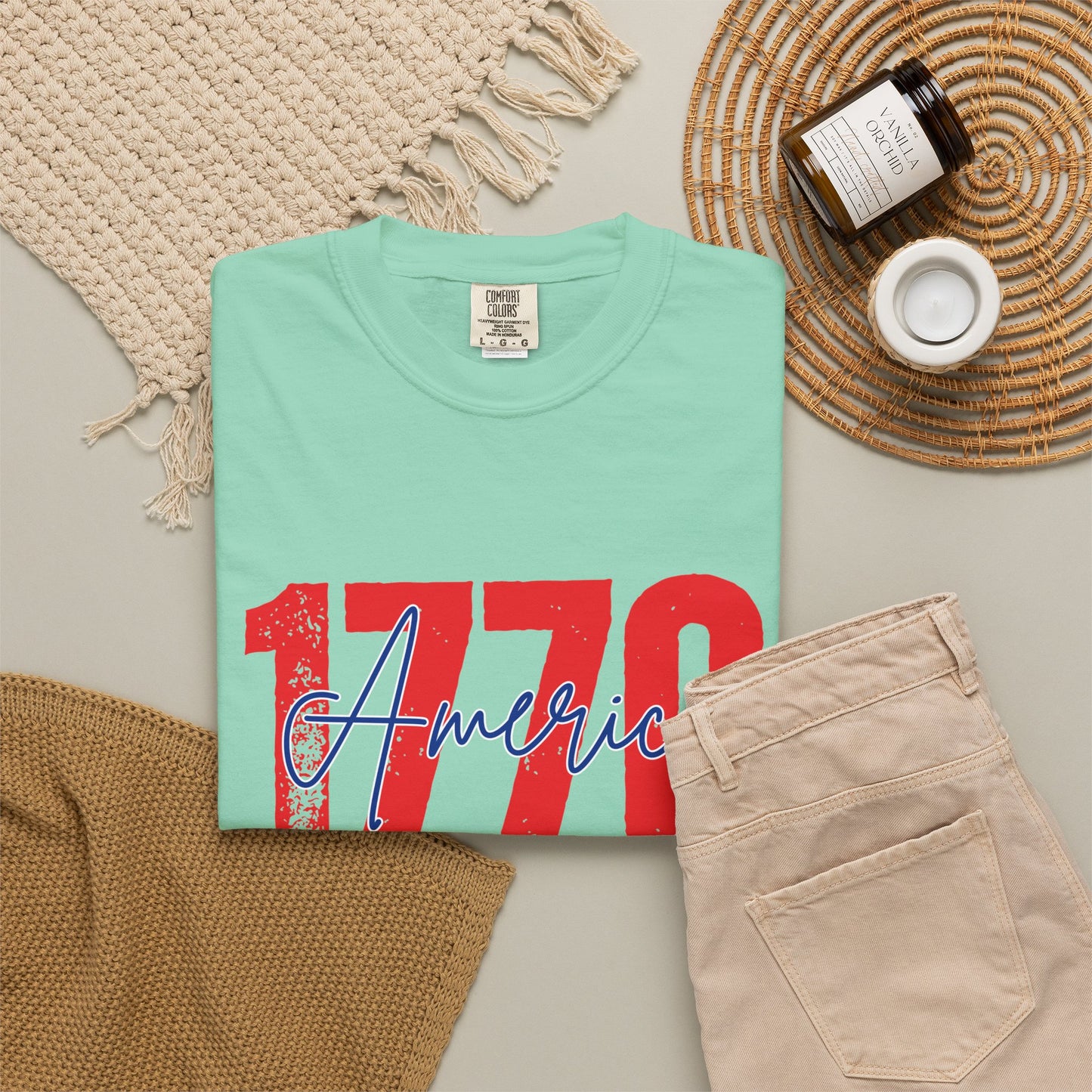 Comfort Colors® 1776 America It's All About Freedom Shirt, American Independence Shirt, 1776-2026, July 4th Tee, Betsy Ross Vintage Flag
