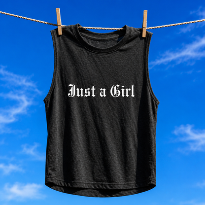 Just a girl Tee Tank top, Vintage-Inspired Rock Shirt,  Just a Girl shirt, Tragic Kingdom Design - Im Just a Girl