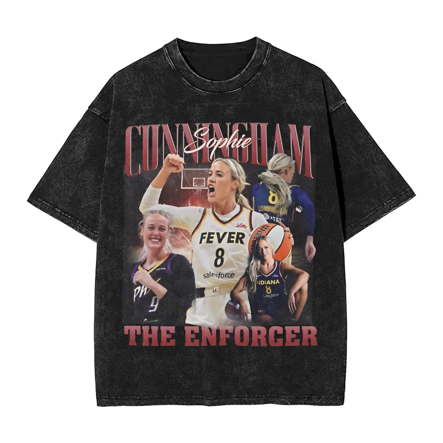 Washed T Shirt Sophie Cunningham T-Shirt High Street Basketball Point God Streetwear Short Sleeve Summer Tops Tees for Men Women