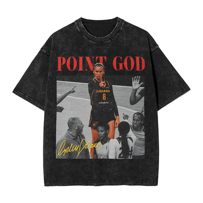 Washed T Shirt Sophie Cunningham T-Shirt High Street Basketball Point God Streetwear Short Sleeve Summer Tops Tees for Men Women