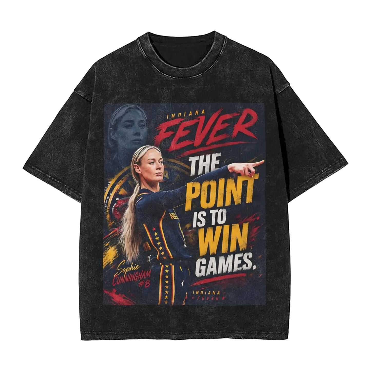 Washed T Shirt Sophie Cunningham T-Shirt High Street Basketball Point God Streetwear Short Sleeve Summer Tops Tees for Men Women