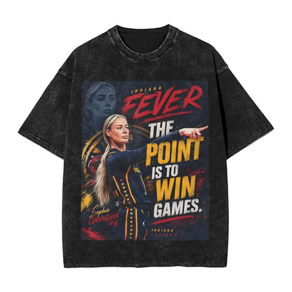 Washed T Shirt Sophie Cunningham T-Shirt High Street Basketball Point God Streetwear Short Sleeve Summer Tops Tees for Men Women