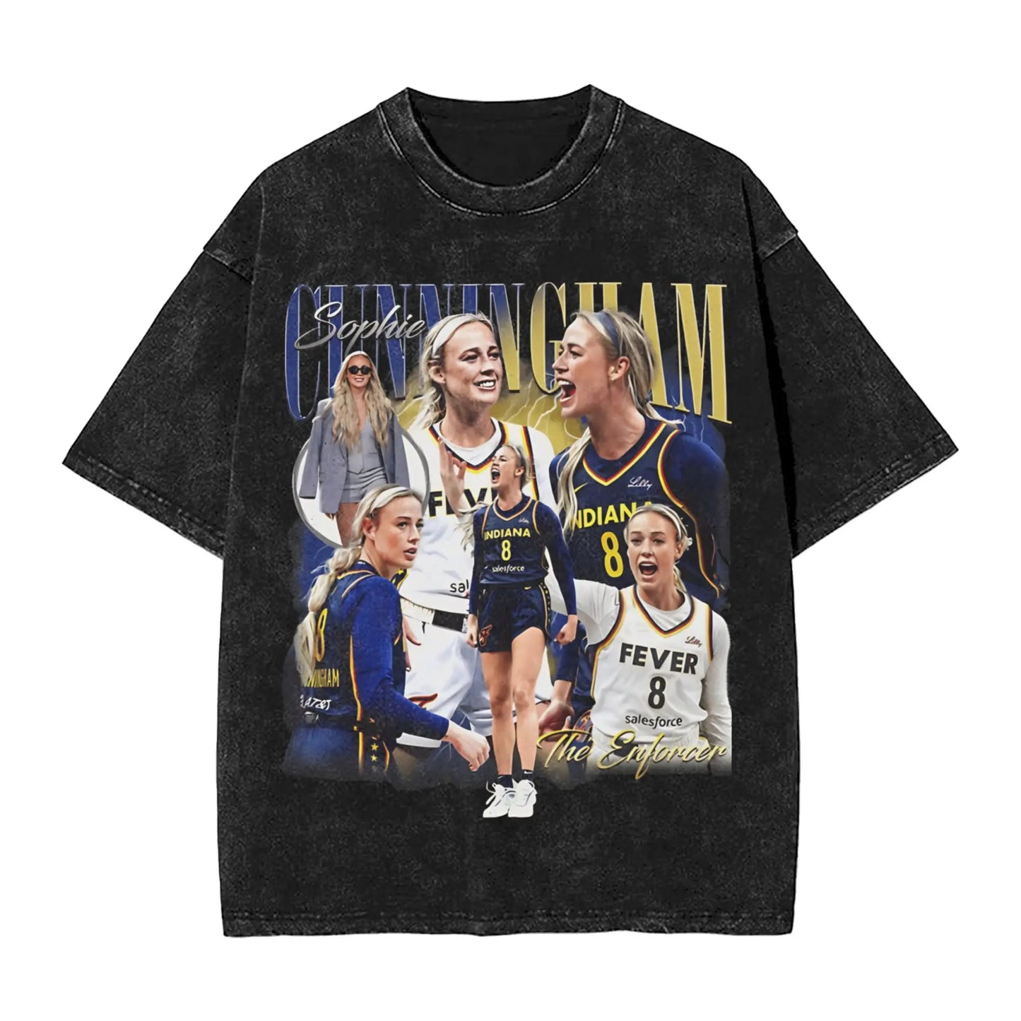 Washed T Shirt Sophie Cunningham T-Shirt High Street Basketball Point God Streetwear Short Sleeve Summer Tops Tees for Men Women