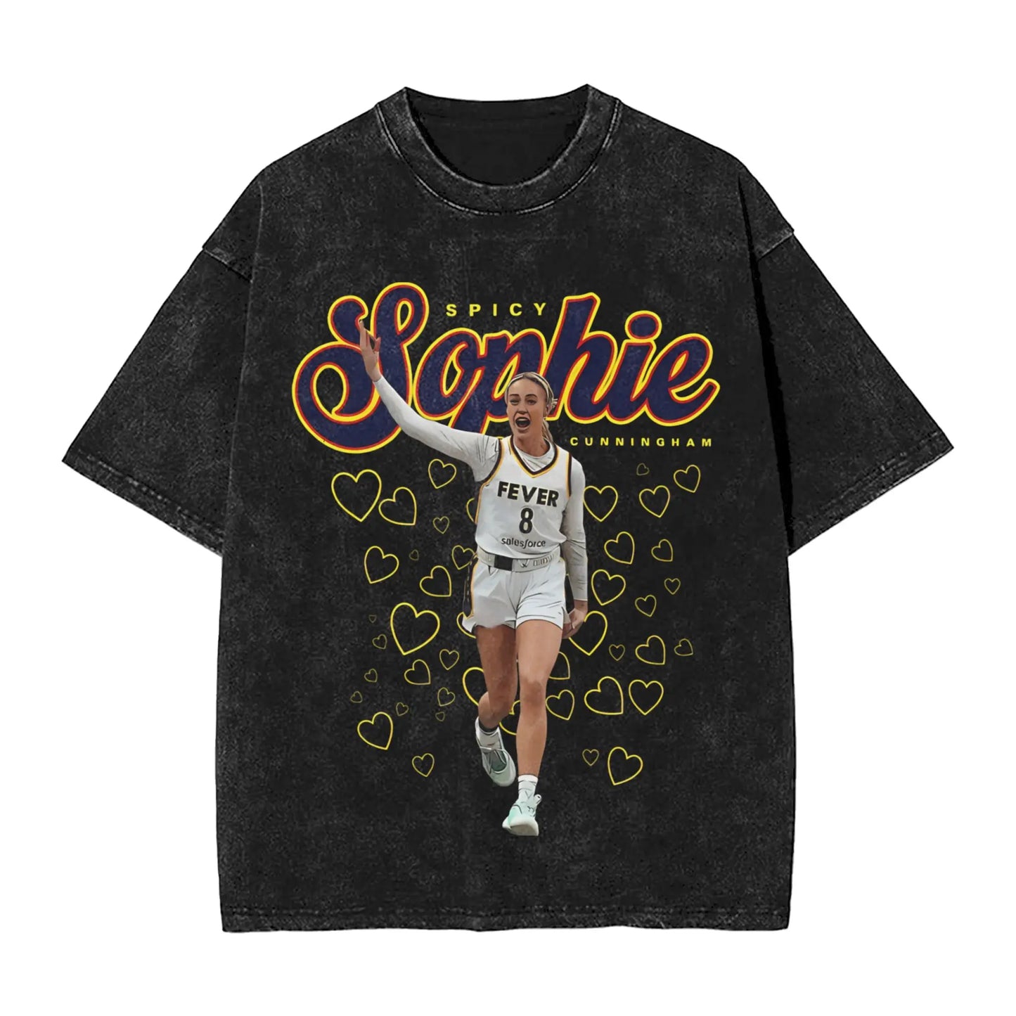 Washed T Shirt Sophie Cunningham T-Shirt High Street Basketball Point God Streetwear Short Sleeve Summer Tops Tees for Men Women