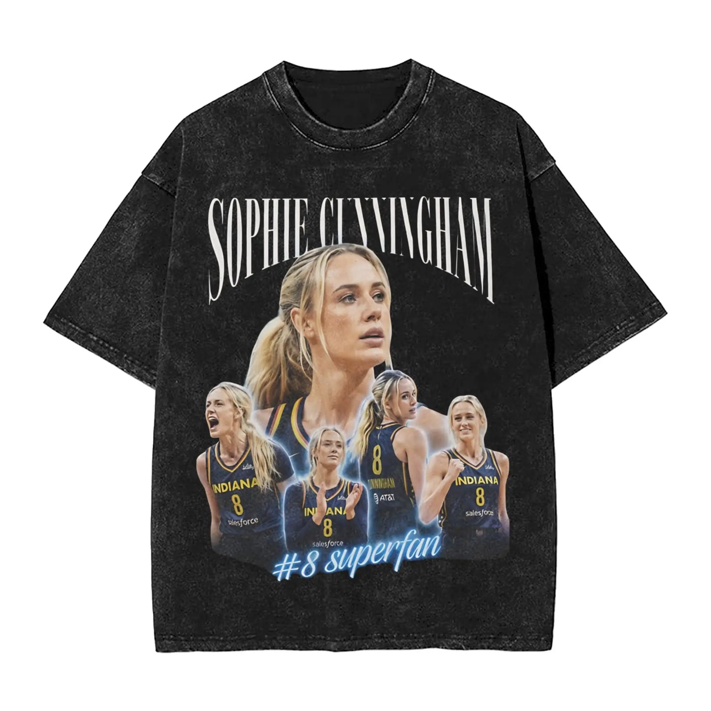 Washed T Shirt Sophie Cunningham T-Shirt High Street Basketball Point God Streetwear Short Sleeve Summer Tops Tees for Men Women