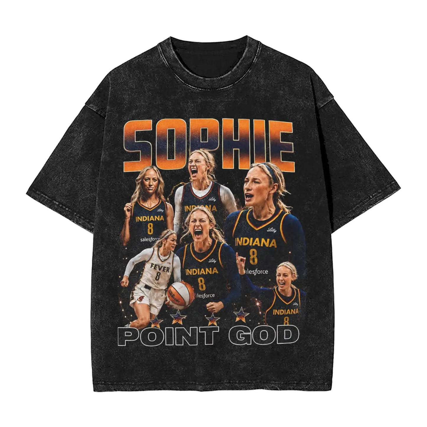 Washed T Shirt Sophie Cunningham T-Shirt High Street Basketball Point God Streetwear Short Sleeve Summer Tops Tees for Men Women