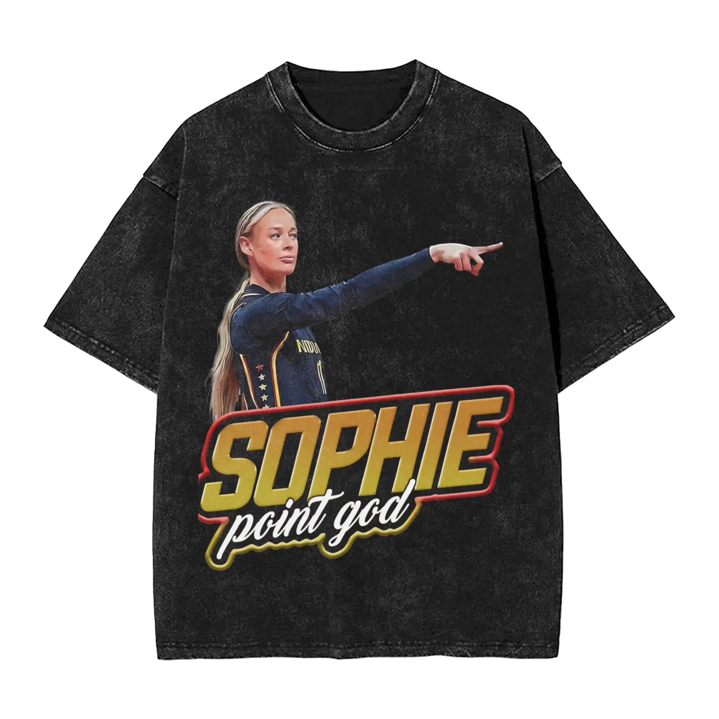 Washed T Shirt Sophie Cunningham T-Shirt High Street Basketball Point God Streetwear Short Sleeve Summer Tops Tees for Men Women
