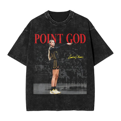 Washed T Shirt Sophie Cunningham T-Shirt High Street Basketball Point God Streetwear Short Sleeve Summer Tops Tees for Men Women