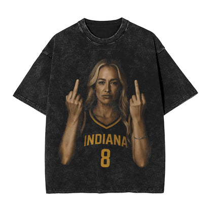 Washed T Shirt Sophie Cunningham T-Shirt High Street Basketball Point God Streetwear Short Sleeve Summer Tops Tees for Men Women