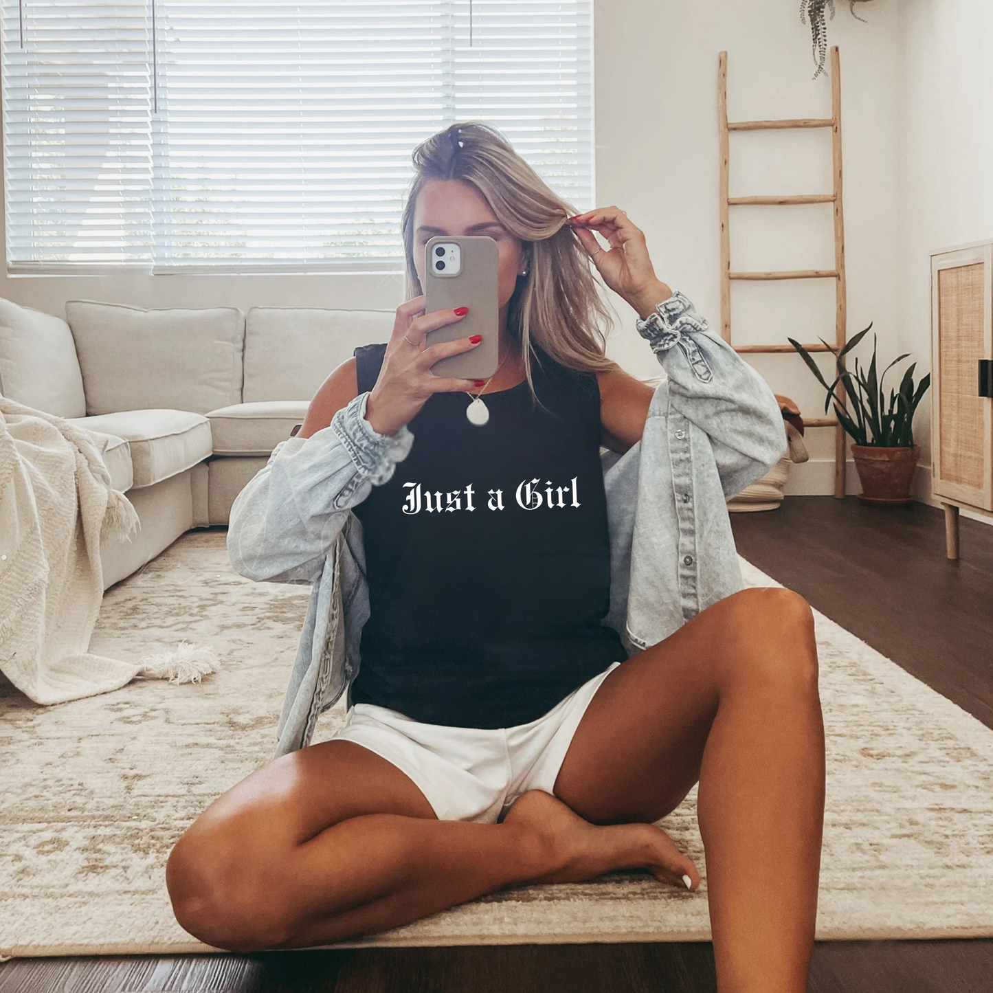 Just a girl Tee Tank top, Vintage-Inspired Rock Shirt,  Just a Girl shirt, Tragic Kingdom Design - Im Just a Girl