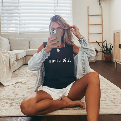 Just a girl Tee Tank top, Vintage-Inspired Rock Shirt,  Just a Girl shirt, Tragic Kingdom Design - Im Just a Girl