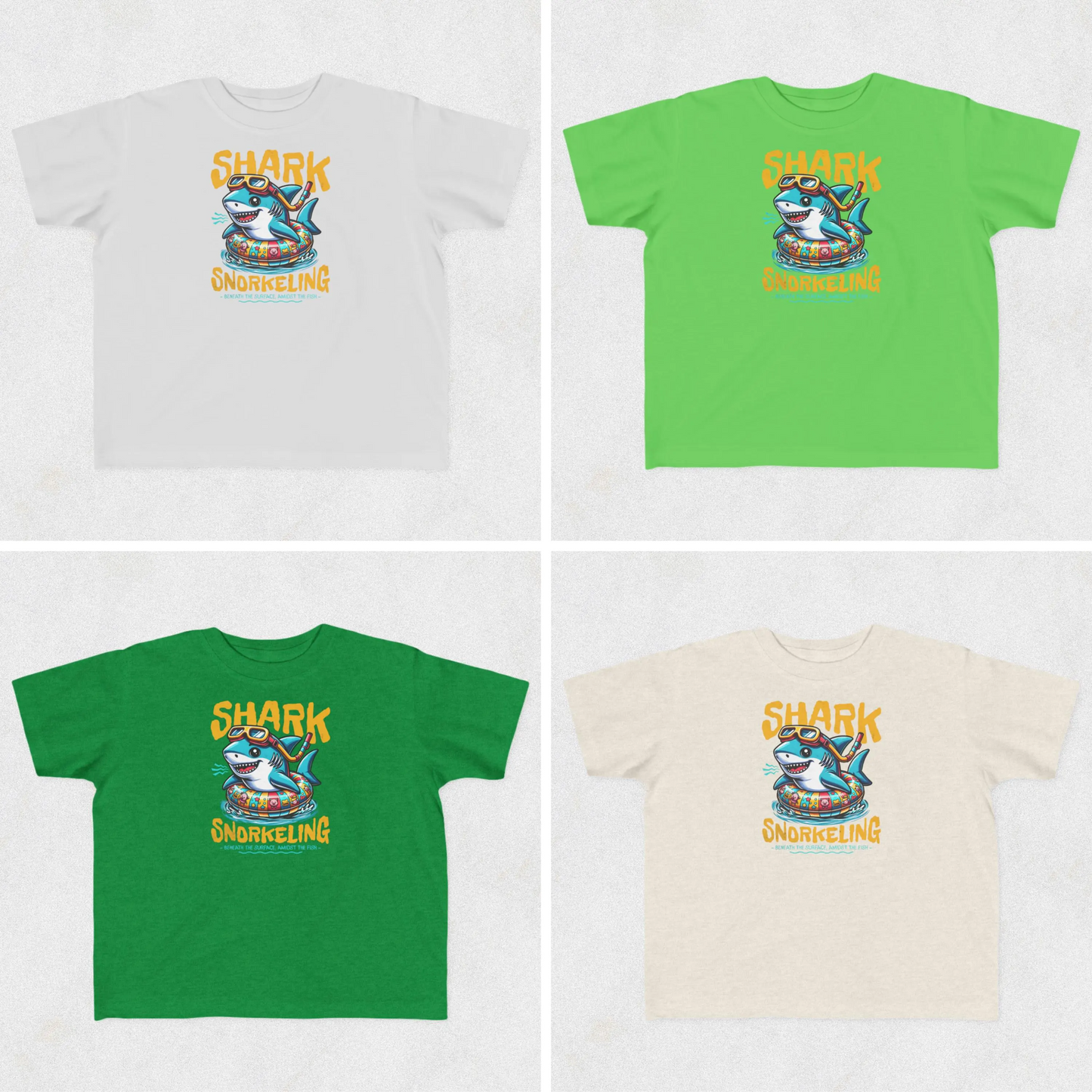 Shark Snorkeling Toddler Shirt, Funny Kids Beach Tee, Shark Graphic Tshirt, Summer Vacation Shirt for Boys Girls, Pool Party Gift for Kids