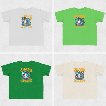 Shark Snorkeling Toddler Shirt, Funny Kids Beach Tee, Shark Graphic Tshirt, Summer Vacation Shirt for Boys Girls, Pool Party Gift for Kids