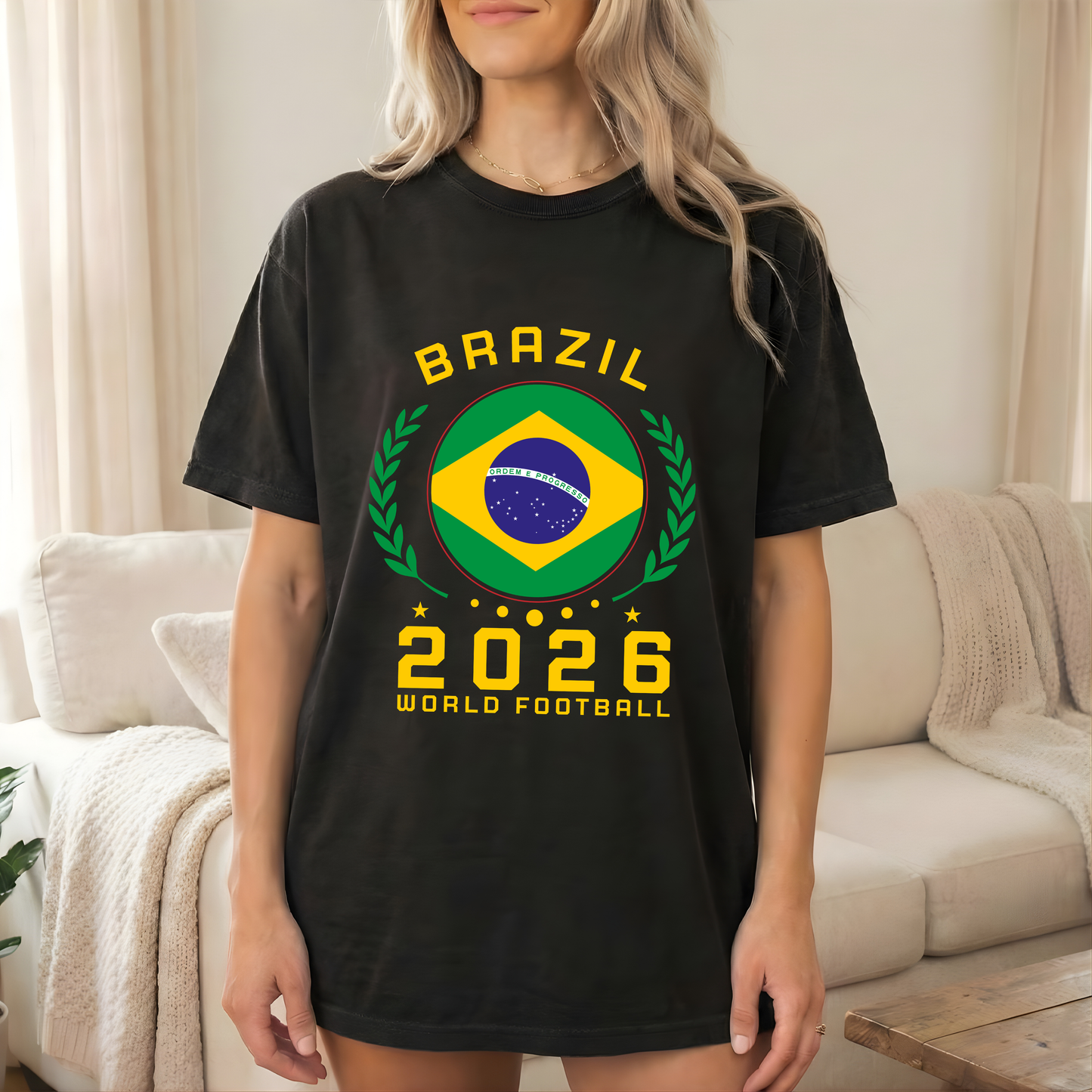 Comfort Colors® Custom Flag & Year World Cup Football Shirt